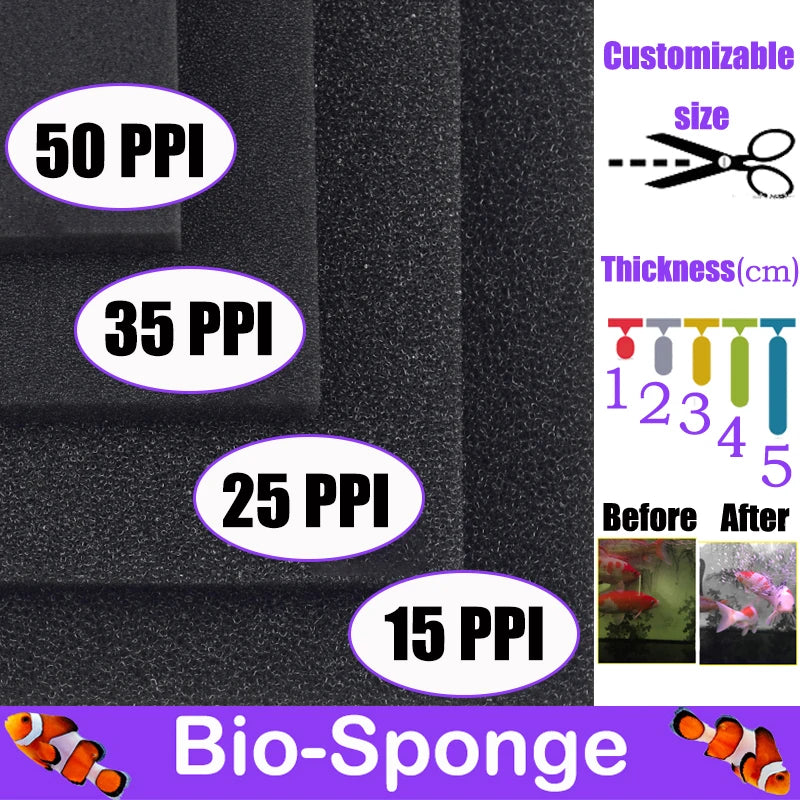 Aquarium Biochemical Filter Sponge — 15/25/35/50 PPI – gallery view 2