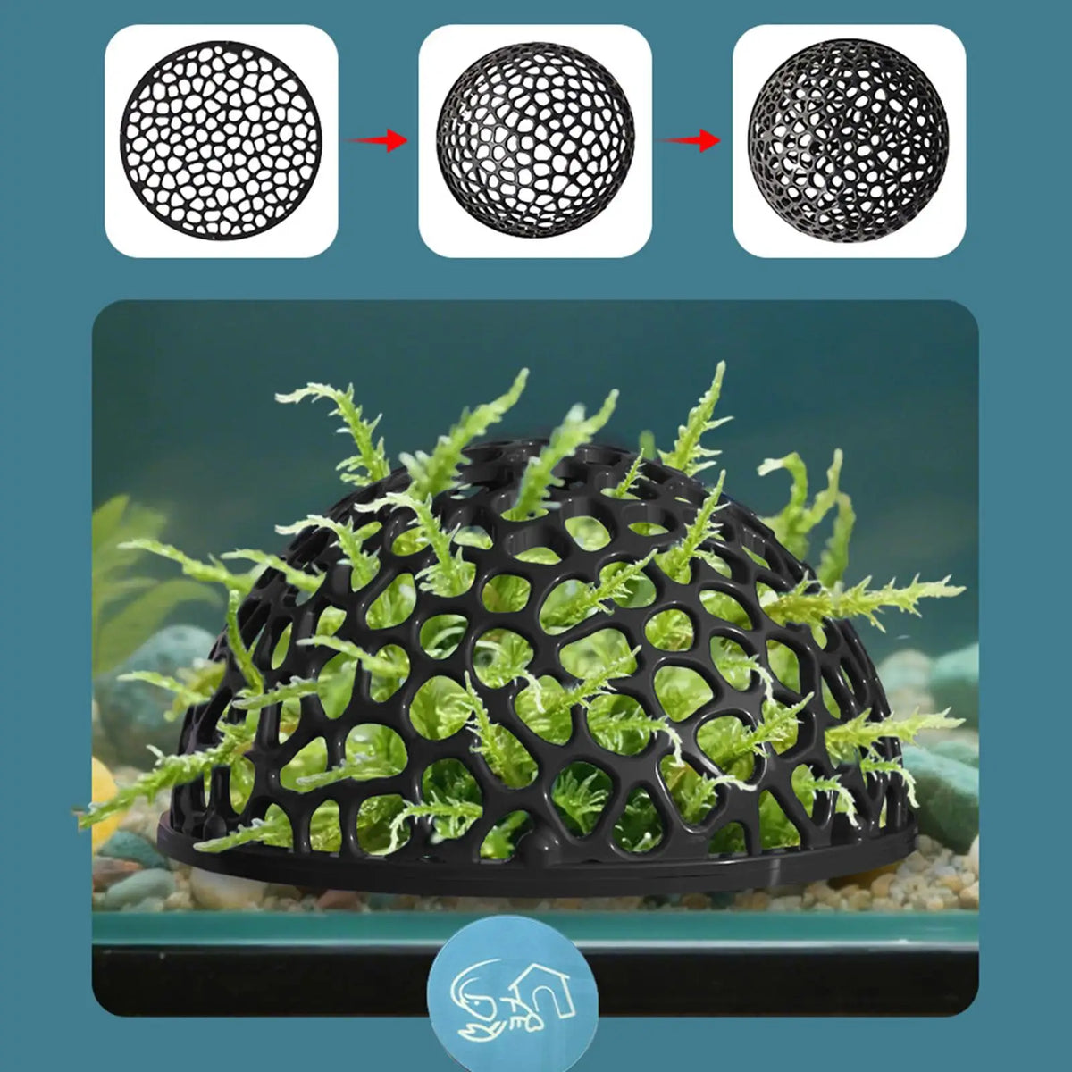 Perforated Shrimp Shelter Dome - Black Aquarium Hide