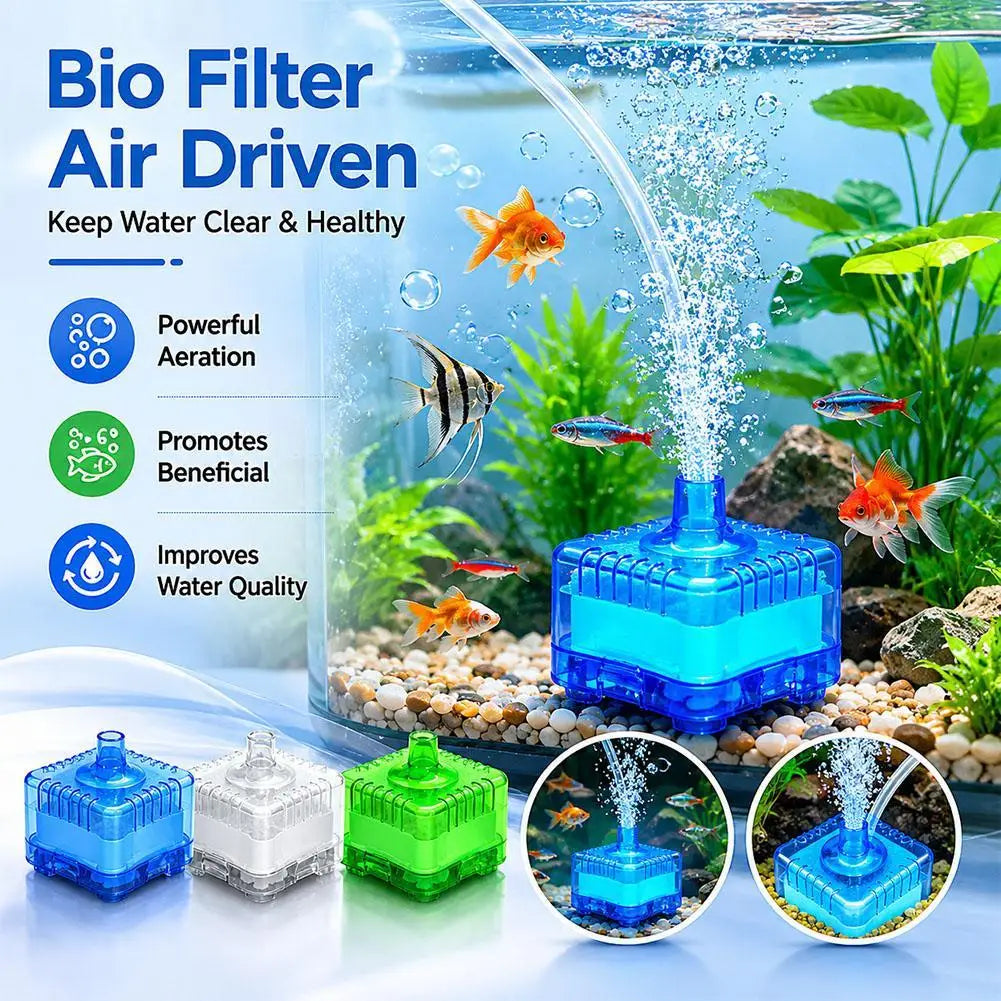 Compact Air-Driven Sponge Filter with Ceramic Media — GLQ-02