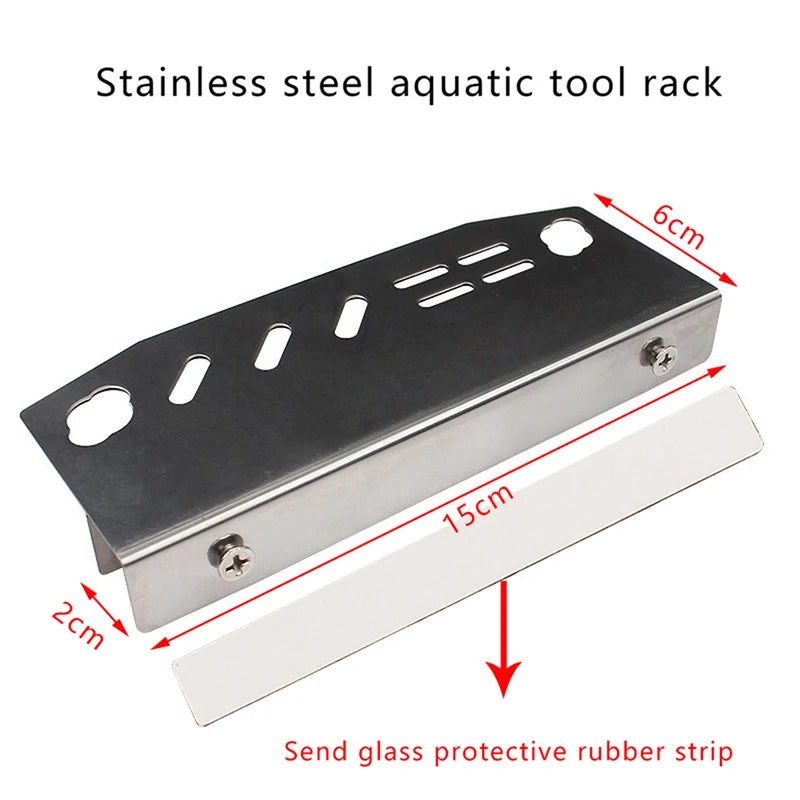 Additional view of the four-piece black stainless steel aquascaping tool kit