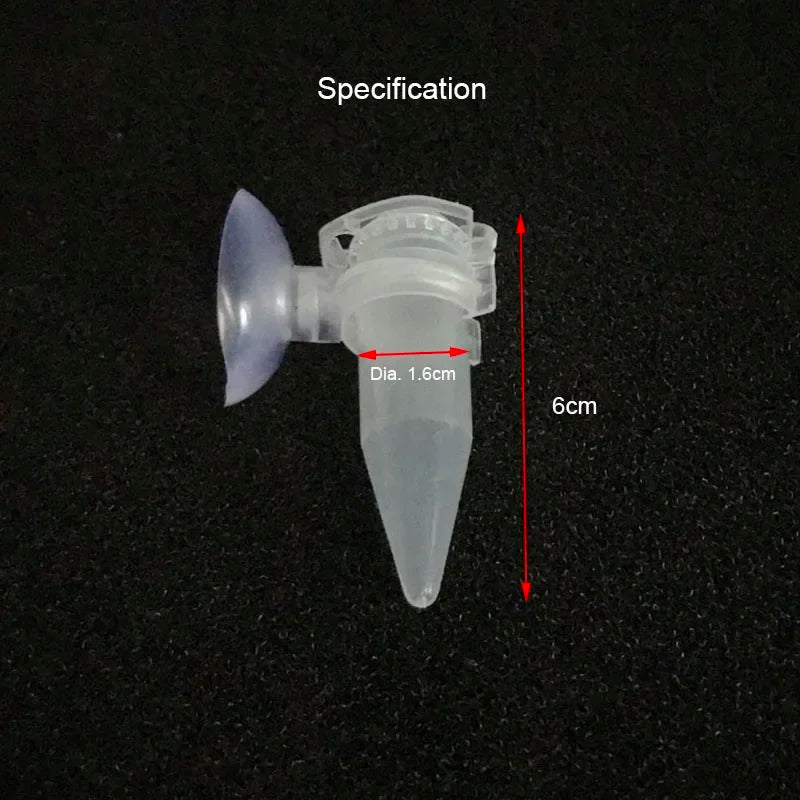 Additional view of the aquarium feeding funnel with suction cup
