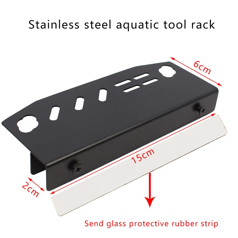 Additional view of the four-piece black stainless steel aquascaping tool kit