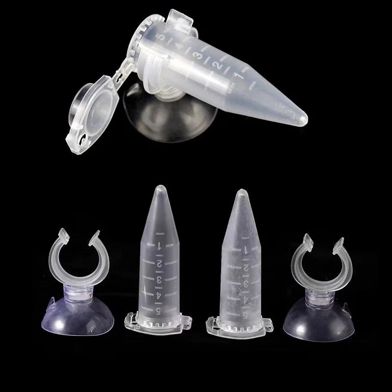 Additional view of the aquarium feeding funnel with suction cup