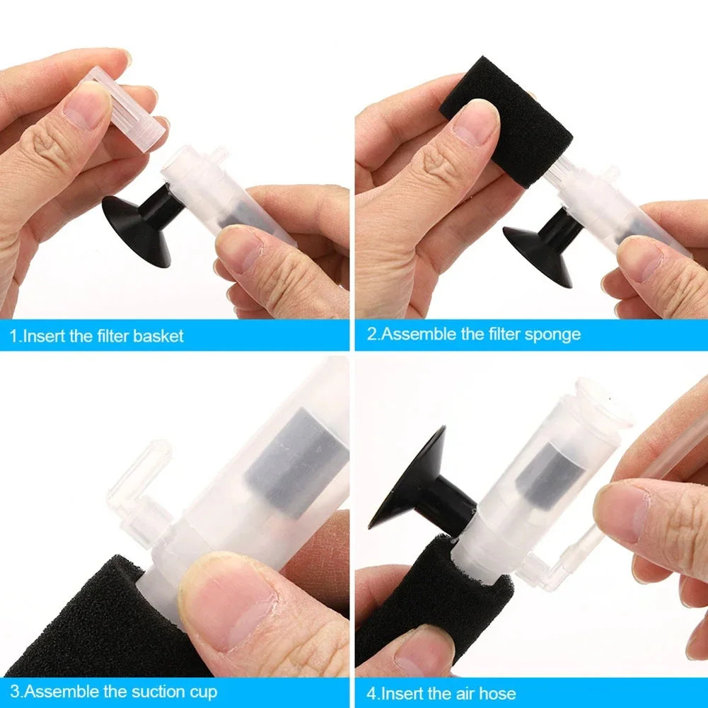 Mini Pneumatic Aquarium Filter — Compact Air-Driven Filtration – gallery view 4