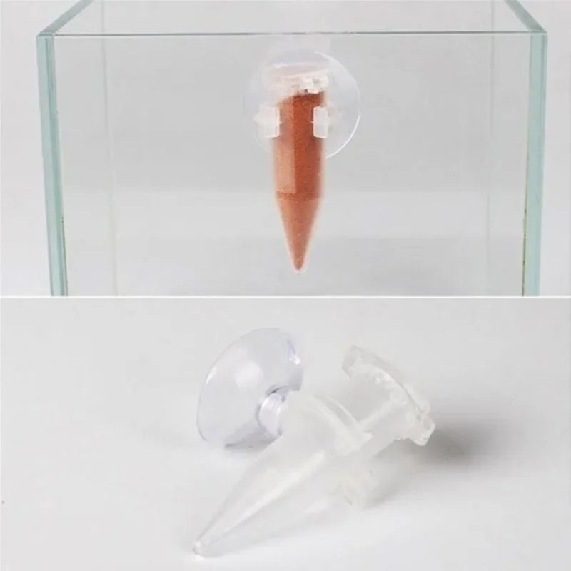 Additional view of the aquarium feeding funnel with suction cup