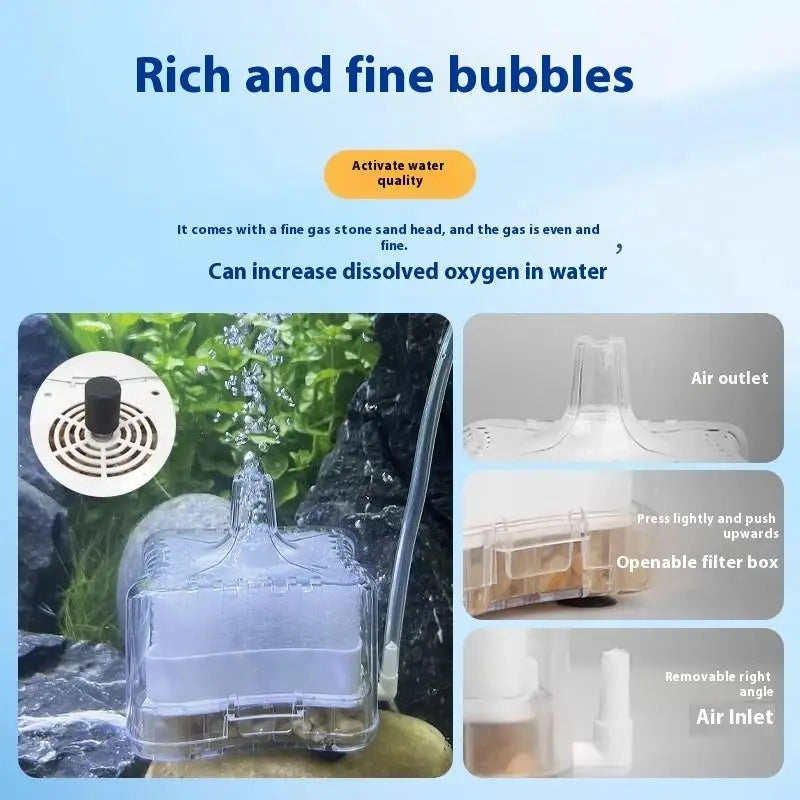 Mini Air-Driven Aquarium Filter & Aerator — 2-in-1 – gallery view 3