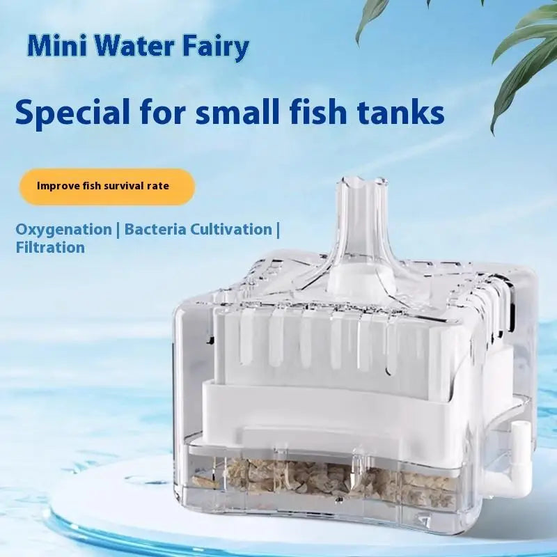 Mini Air-Driven Aquarium Filter & Aerator — 2-in-1